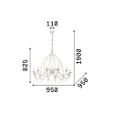 Luminaria araña CORTE SP12 de 12 llamas E14 IP20, blanco antiguo 