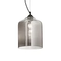 Luminaria colgante BISTRÒ SP1 SQUARE E27 IP20, color humo, negro