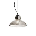 Luminaria colgante BISTRÒ SP1 PLATE E27 IP20, color humo, negro