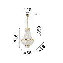 Ideal Lux Luminaria araña CAESAR SP9 de 9 llamas G9 IP20, dorado