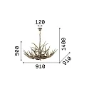 Ideal Lux Luminaria araña CHALET SP8 de 8 llamas E14 IP20, beige