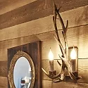 Ideal Lux Luminaria de pared CHALET AP2 de 2 llamas E14 IP20, beige