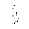 Ideal Lux Luminaria colgante HAREM SP1 de 1 llama E27 IP20, latón antiguo