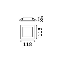 Luminaria de superficie GROOVE SQUARE 11.8CM pequeño, cuadrado IP20, blanco 