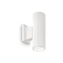 Luminaria de pared para exteriores BASE Arriba-Abajo GU10 IP44, transparente, blanco mate