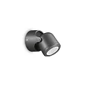 Luminaria de pared para exteriores XENO AP1 de 1 llama, giratorio GU10 IP44, negro mate, transparente