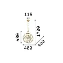 Ideal Lux Luminaria colgante KONSE de 1 llama E27 IP20, dorado, satinado