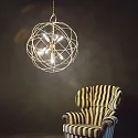 Ideal Lux Luminaria colgante KONSE de 7 llamas E27 IP20, dorado, satinado