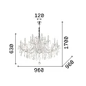 Chandelier NAPOLEON, 18 flames, Ø 96cm, E14, chrome