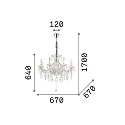 Ideal Lux Luminaria araña NAPOLEON de 8 llamas E14 IP20, dorado