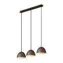 Luminaria colgante FOLK de 3 llamas E27 IP20, mate, marrón café regulable