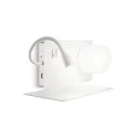 Luminaria de pared BOOK 1 con interruptor, con brazo flexible, con conexión USB G9 IP20, satinado, blanco
