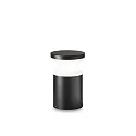 Luminaria de pie para exteriores TORRE SMALL E27 IP44, ópalo, negro mate, con recubrimiento de polvo