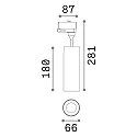 Ideal Lux LED 3-phase track spot SMILE  CRi >90, UGR <19, 15W_CRi >90, 3000K 24°, white