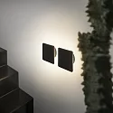 Ideal Lux Luminaria de pared COVER SQUARE indirecta IP20, ópalo, negro, con recubrimiento de polvo