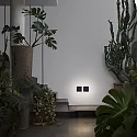 Ideal Lux Luminaria de pared COVER SQUARE indirecta IP20, ópalo, negro, con recubrimiento de polvo