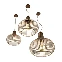 Ideal Lux Pendant luminaire ONION MEDIUM, Ø 47cm, E27 max. 60W, metallic brwon