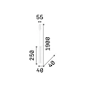 LED pendant luminaire TUBE, Ø 4cm / H 25cm, 9W 3000K 850lm, white