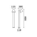 Ideal Lux Luminaria de pie para exteriores GAS PT1 GU10 IP43, marrón café