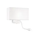Luminaria de pared HOTEL AP1 con interruptor, con brazo flexible, con pantalla E27 IP20, blanco