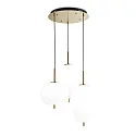 Luminaria colgante UMILE de 3 llamas IP20, dorado, blanco opalino, satinado