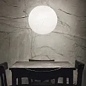Ideal Lux Pendant luminaire CARTA SP1, E27, matt white metal / shade in paper look, Ø 30cm
