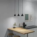 Ideal Lux Pendant luminaire, A-LINE, Ø 13cm, GU10, matt black / shade white on the inside