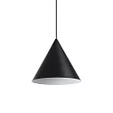 Pendant luminaire, A-LINE, Ø 30cm, E27, matt black / shade white on the inside