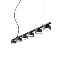 Luminaria colgante MINOR LINEAR de 6 llamas GX53 IP20, negro, con recubrimiento de polvo