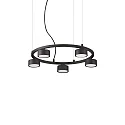 Luminaria colgante MINOR ROUND de 5 llamas GX53 IP20, negro, con recubrimiento de polvo