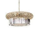 Pendant luminaire NABUCCO, 18 flames, Ø 70cm, E14, gold / clear chrystals