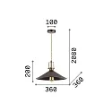 Ideal Lux Luminaria colgante ERIS-4 E27 IP20, dorado mate, blanco