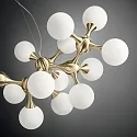 Ideal Lux Luminaria colgante NODI de 15 llamas E14 IP20, latón cepillado, blanco