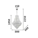 Ideal Lux Luminaria colgante DUBAI de 24 llamas E14 IP20, latón
