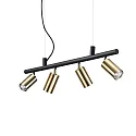 Foco DYNAMITE SP4 giratorio, giratorio GU10 IP20, negro, latón satinado
