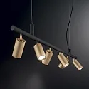 Ideal Lux Foco DYNAMITE SP6 giratorio, giratorio GU10 IP20, negro, latón satinado