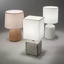 Ideal Lux Table luminaire KALÌ-2, round, E14, cable with switch, ceramics, terracotta / rosé