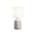 Table luminaire KALÌ-3, round, E14, cable with switch, ceramics, white