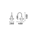Ideal Lux Outdoor wall luminaire CIMA, IP43, E27 max. 60W, aluminium / acrylic, coffee