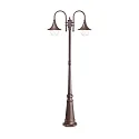 Outdoor floor luminaire CIMA, IP43, height 216cm, 2x E27 max. 60W, aluminium / acrylic, coffee