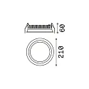 Recessed LED luminaire DEEP, IP20, Ø 21cm, aluminium white / diffus, 30W 3000K 3200lm 77°