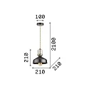Ideal Lux Luminaria colgante ERIS-1 E27 IP20, dorado mate, negro