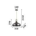 Ideal Lux Luminaria colgante ERIS-2 E27 IP20, dorado mate, negro