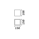 Ideal Lux outdoor ceiling luminaire TECHO PL1 D15 SQUARE square GU10 IP54, coffee brown