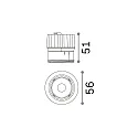 Recessed LED spot DYNAMIC - LED Modul, Ø 5.6cm, 9W, dimmable, 9W 3000K 1000lm 35°, CRi >90, black