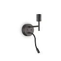Ideal Lux Luminaria de pared SET UP MAP2 de 2 llamas, con brazo flexible, con conexión USB E27 IP20, negro