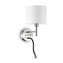 Ideal Lux Luminaria de pared SET UP MAP2 de 2 llamas, con brazo flexible, con conexión USB E27 IP20, níquel