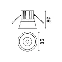 Ideal Lux Luminaria empotrable para techos GAME TRIM ROUND 85MM redondo, rígido, UGR < 19, on/off IP40/IP20, blanco 