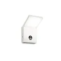 Luminaria de pared para exteriores STYLE con sensor IP54, blanco, con recubrimiento de polvo 