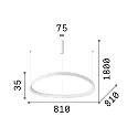 Ideal Lux Luminaria colgante GEMINI 810 redondo, ajustable IP20, latón